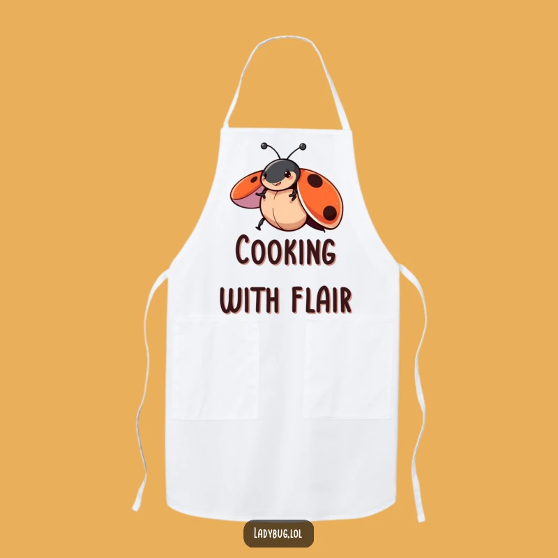 Funny Playful Ladybug Apron: Kitchen Whimsy, Perfect Funny Gift for Cooks