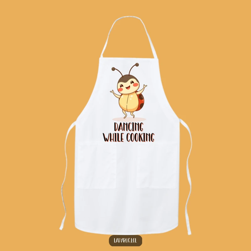 Funny Ladybug Dance Apron - Chef's Cheerful Insect Kitchen Gift