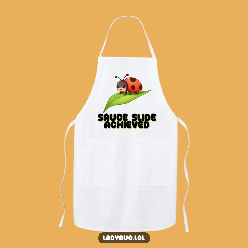Funny Cheerful Ladybug Apron: Slide into Fun in the Kitchen