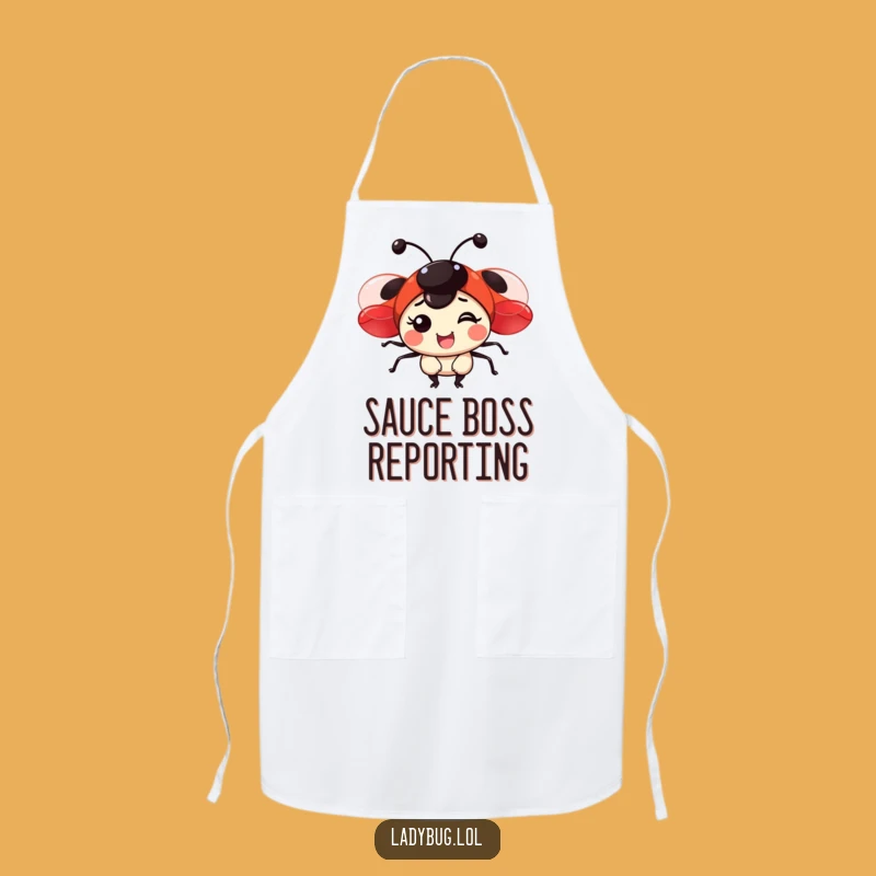 Funny Joyful Ladybug Apron - Cute Red Winged Chef Helper