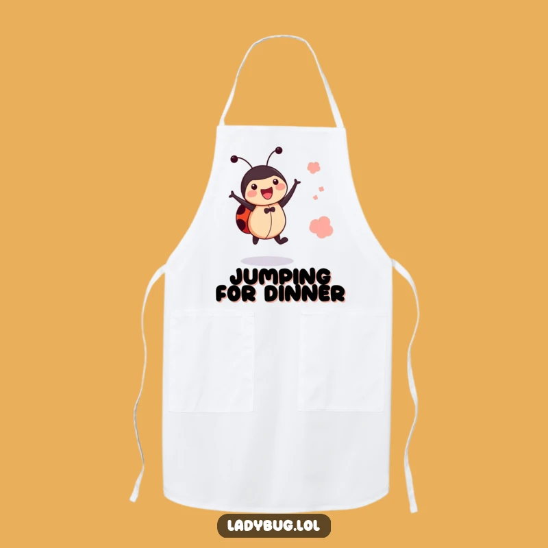 Funny Jumping Ladybug Apron: Chef Joyful Bug Kitchen Gift