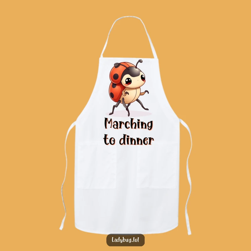 Funny Ladybug Apron: Determined March Chef Wear, Motivational Kitchen Gift