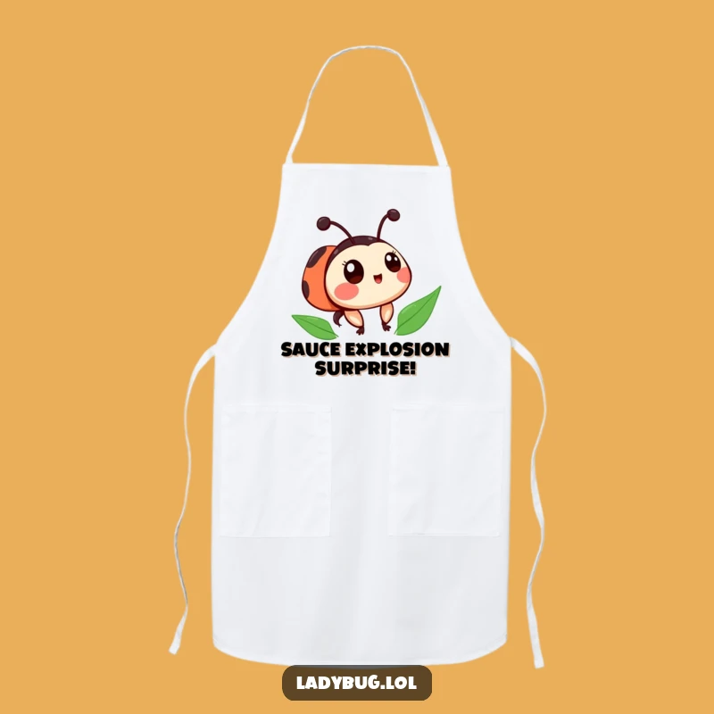 Funny Ladybug Apron: Surprised Spotty Chef Wear, Adorable Kitchen Gift