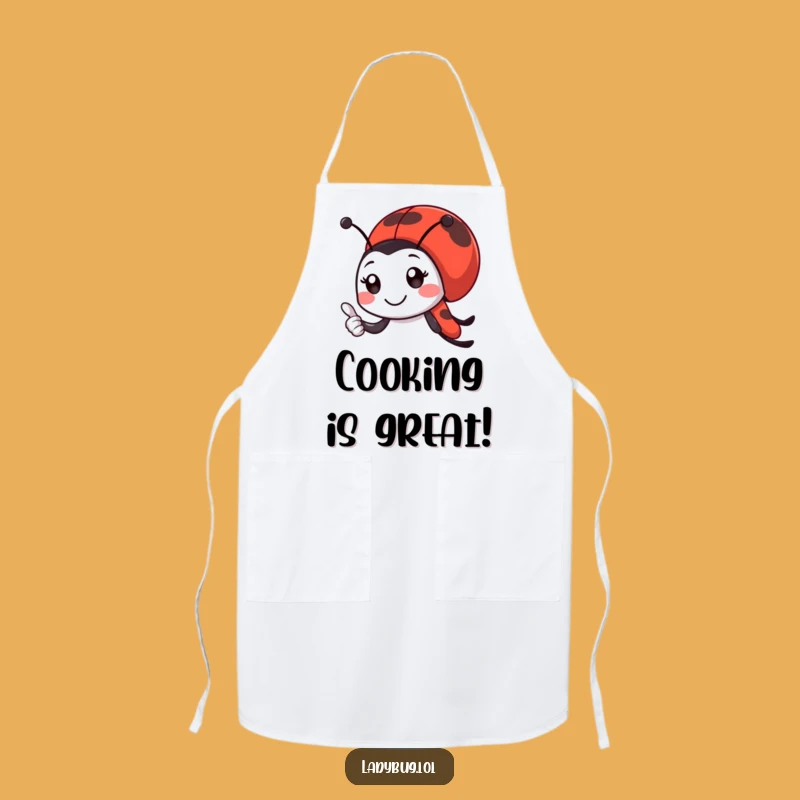 Funny Ladybug Apron: Thumbs Up Chef's Tool, Humorous Insect Gift