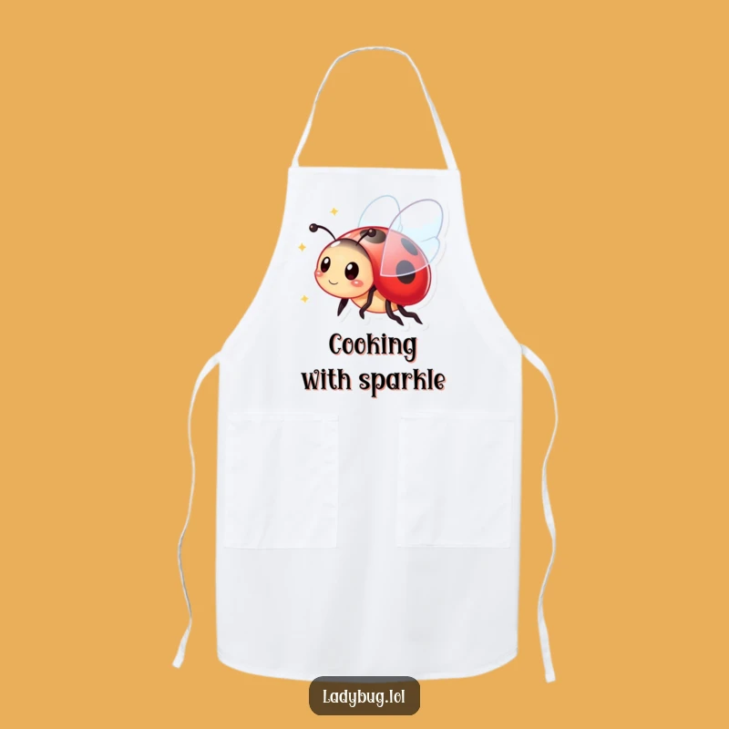 Funny Ladybug Apron: Vibrant Sparkling Wings for a Joyful Kitchen!
