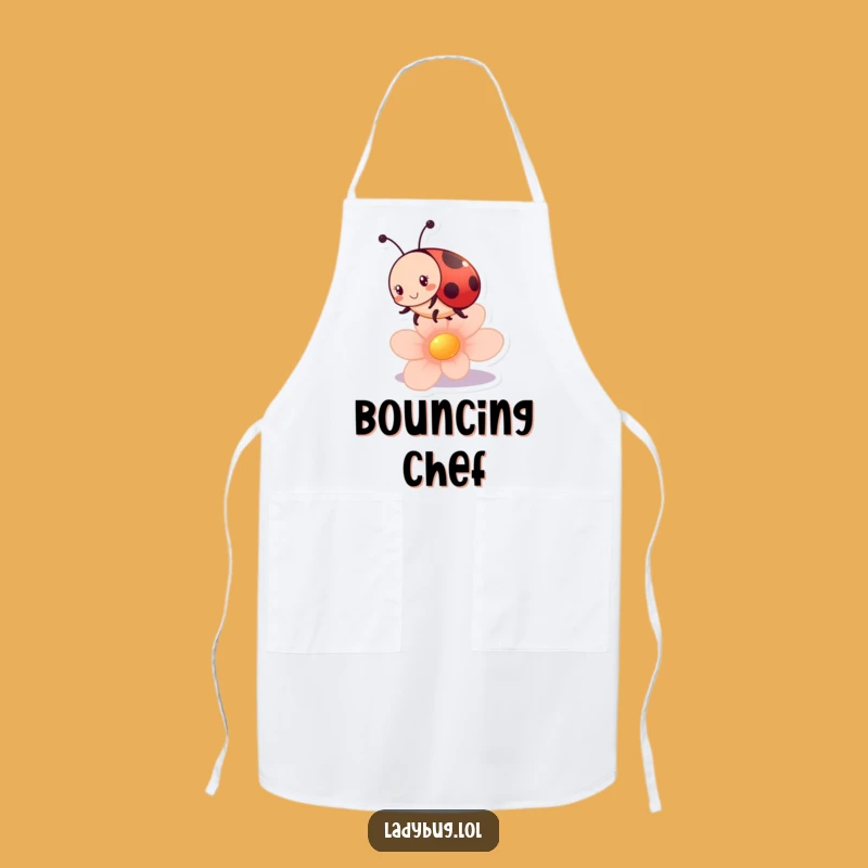 Funny Ladybug Bounce Apron: Playful Kitchen Fun, Chef's Delightful Gift