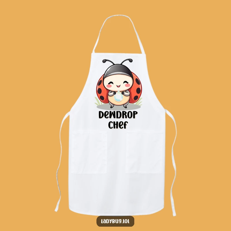 Funny Ladybug Dewdrop Prize Apron: Kitchen Humorous Insect Wear Gift