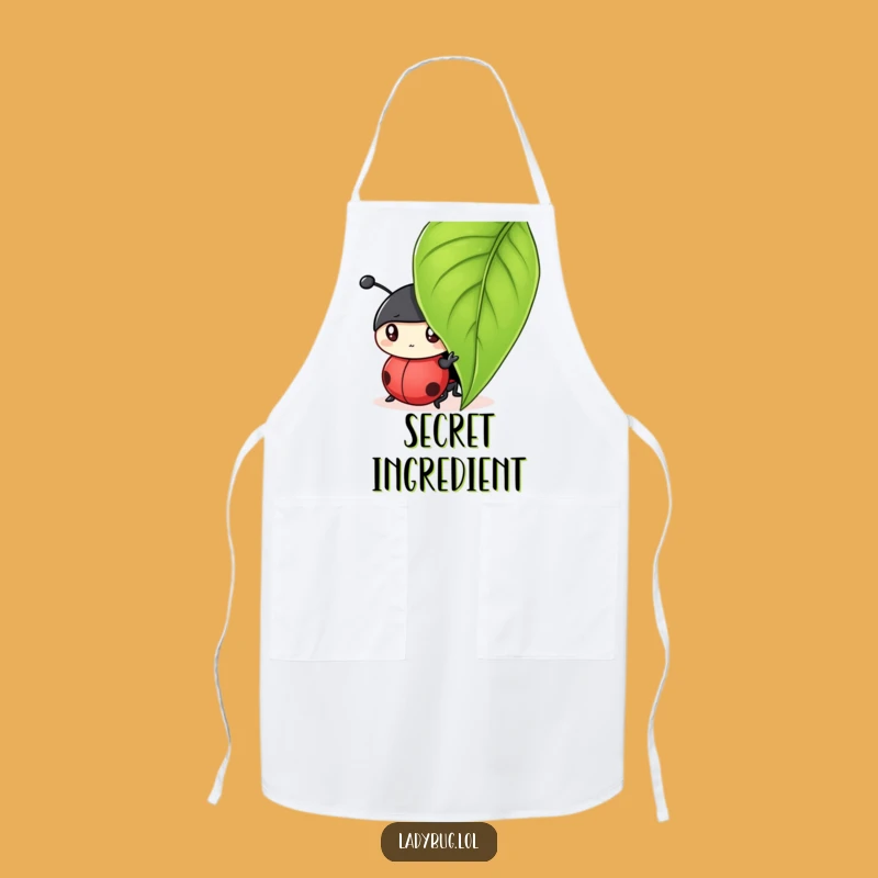Funny Ladybug Kitchen Peek Apron - Chef Insect Art, Perfect Humorous Cooking Gift