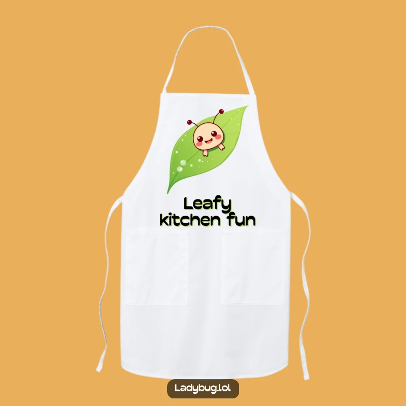 Funny Ladybug Sliding Apron: Dewy Leaf Kitchen Fun