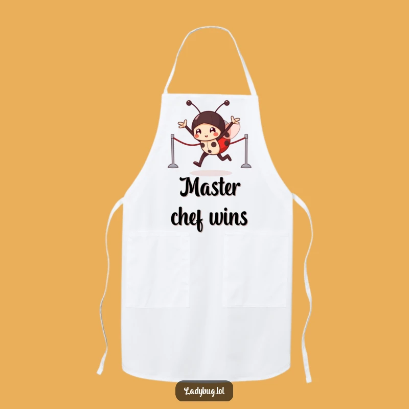 Funny Ladybug Victory Apron: Victorious Character Wins Imaginary Kitchen Race!