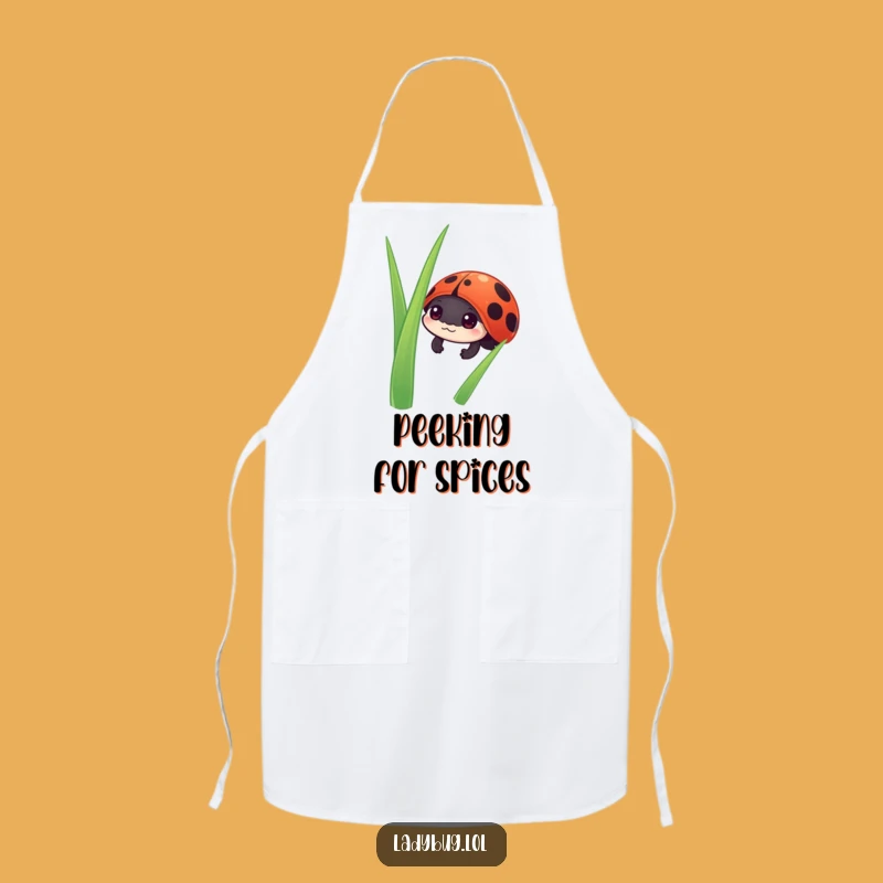Funny Ladybug Peek Apron: Kitchen Curiosity, Chef's Playful Gift