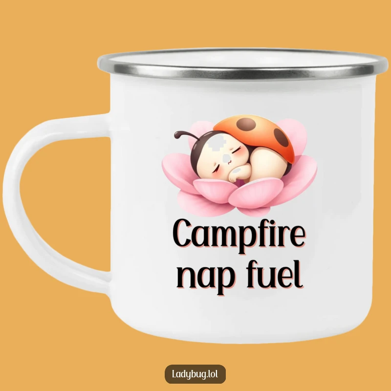 Funny Peaceful Ladybug Camping Mug: Sleepy Outdoors Gear, Best Funny Gift