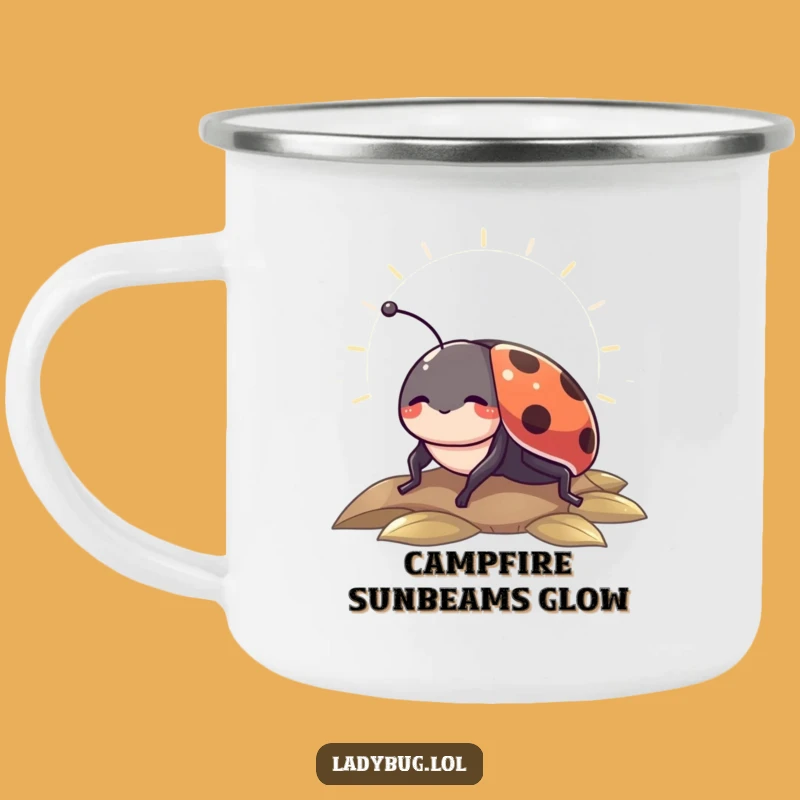 Funny Sunbeam Ladybug Camping Mug: Sip Peacefully on Your Adventures