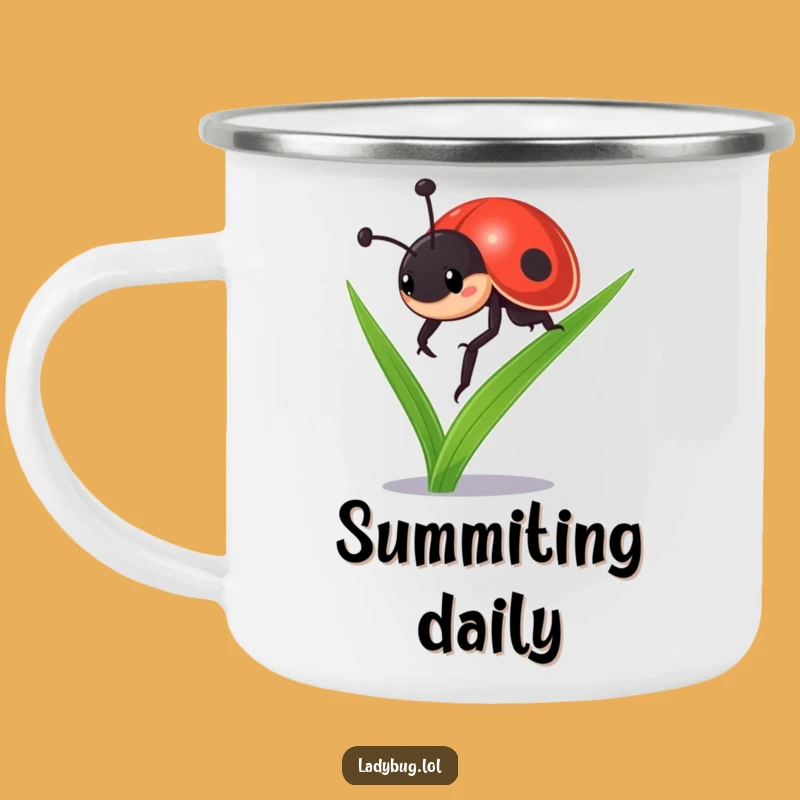 Funny Determined Ladybug Camping Mug - Adventure Fuel for Trailblazers & Coffee Lovers