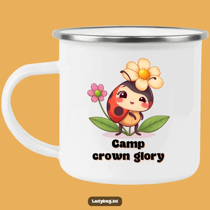 Funny Flower Hat Ladybug Camping Mug - Outdoor Fashion Fun