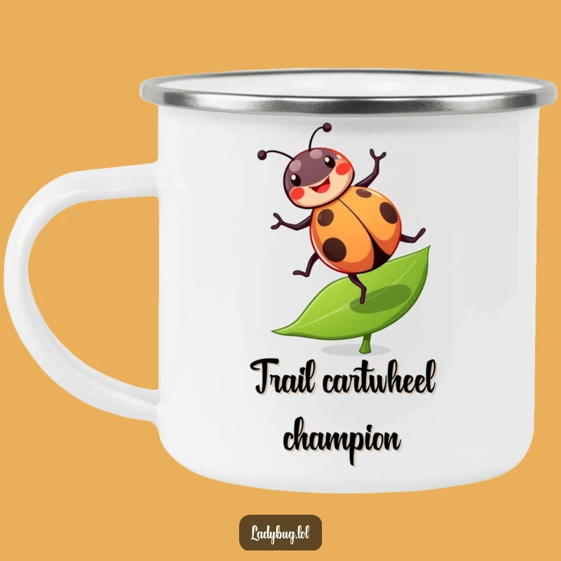 Funny Ladybug Cartwheel Camping Mug: Enjoy Outdoors With This Joyful Acrobat Cup