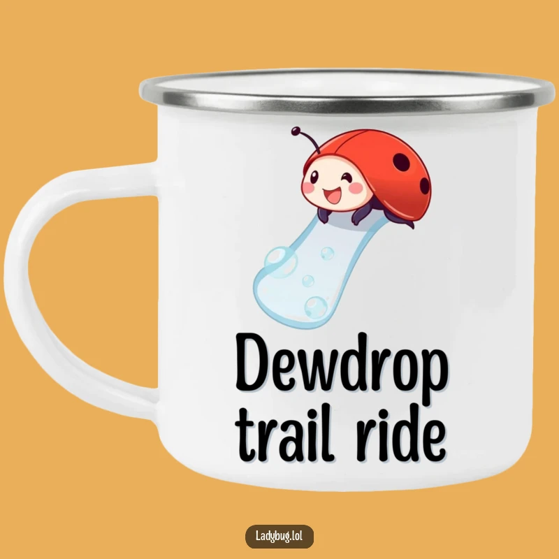 Funny Ladybug Dewdrop Slide Camping Mug: Enjoy Outdoors With This Playful Cup