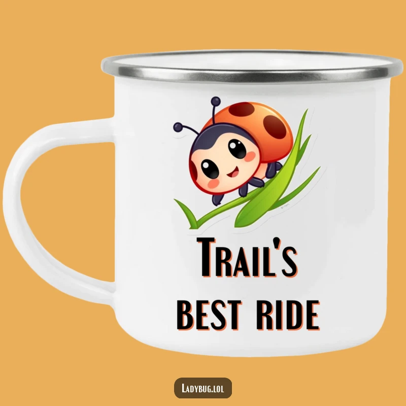Funny Ladybug Grass Sliding Camping Mug: Adventure Fuel, Ultimate Funny Outdoor Gift