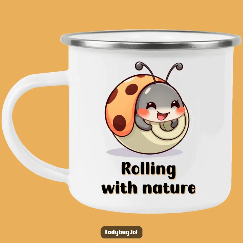 Funny Ladybug Tumble Camping Mug: Comical Bug Mug, Great Outdoor Funny Gift