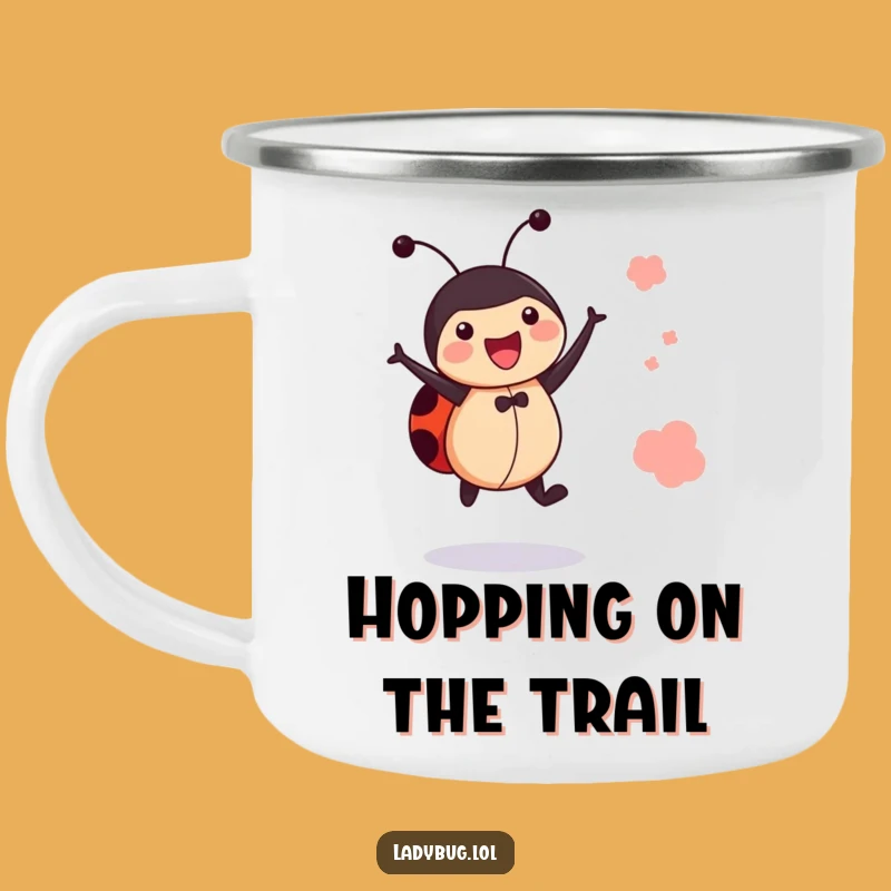Funny Jumping Ladybug Camping Mug: Outdoor Joyful Bug Cup Gift