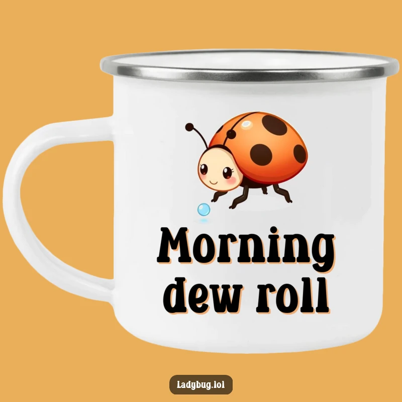 Funny Playful Ladybug Camping Mug - Sip Your Adventure with Whimsical Flair
