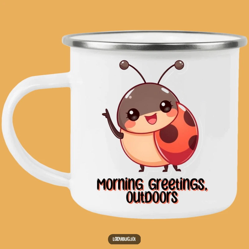 Funny Ladybug Antennae Camping Mug: Cheerful Outdoor Companion