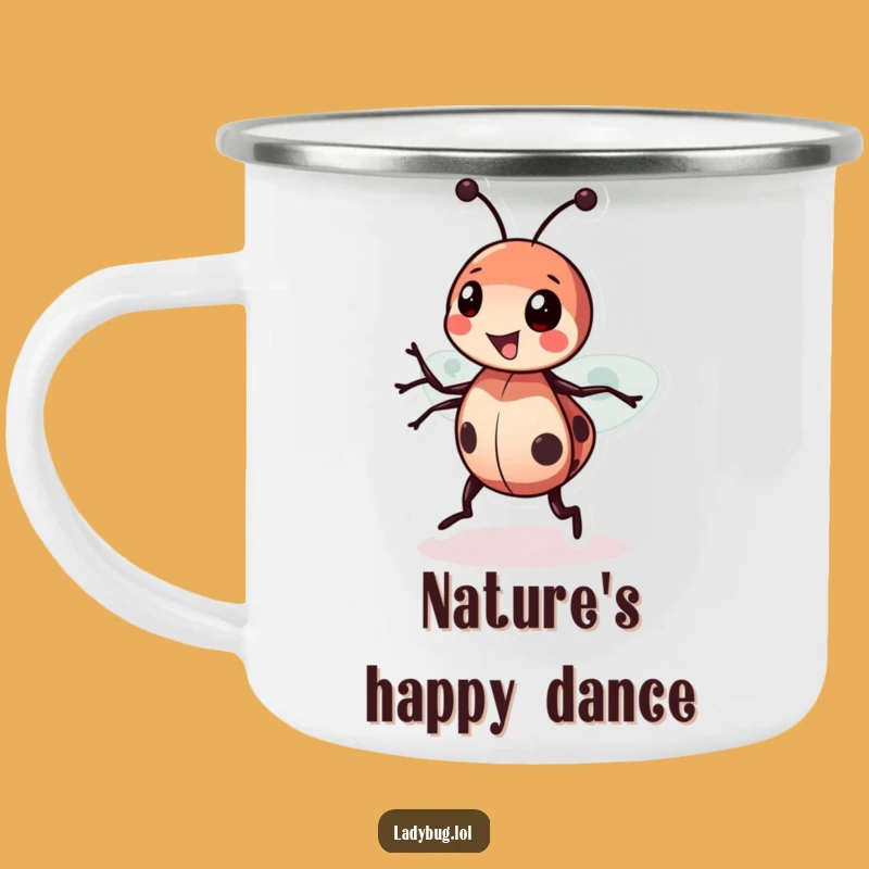 Funny Ladybug Spin Camping Mug: Outdoor Fun and Cheer