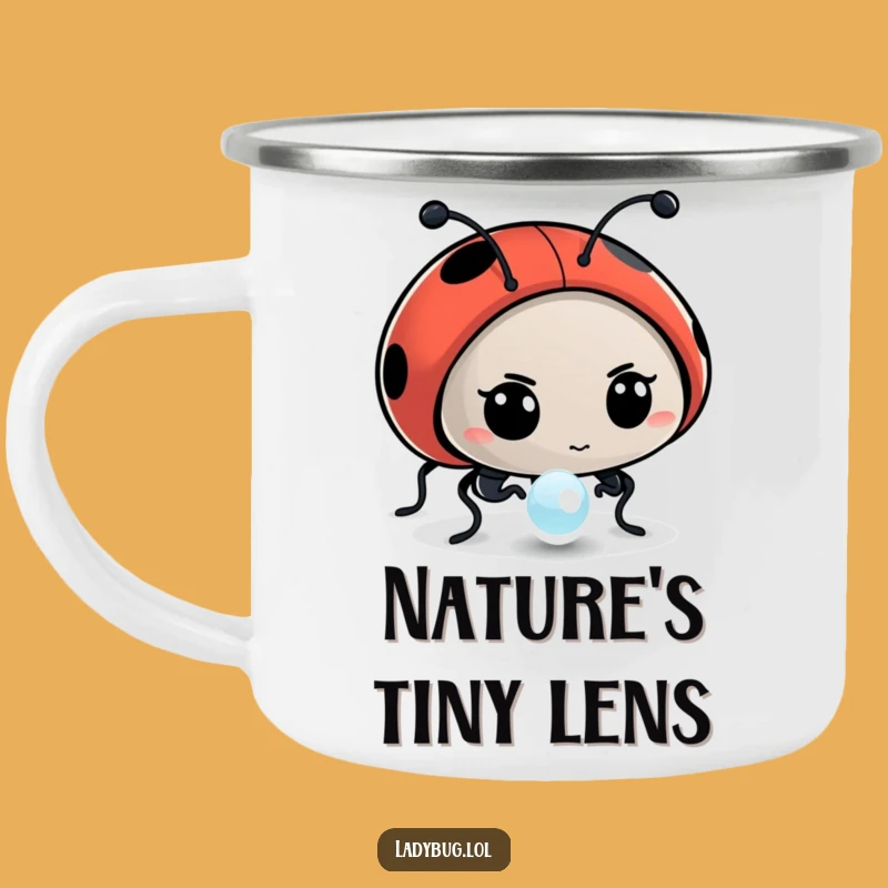 Funny Ladybug Dewdrop Explorer Camping Mug - Durable Insect Art, Perfect Outdoor Gift