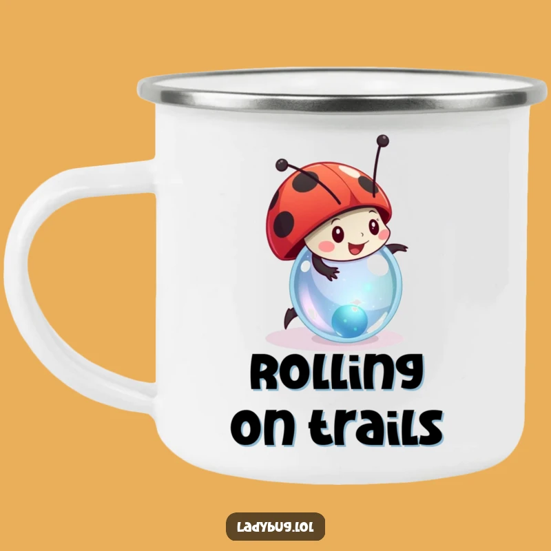 Funny Ladybug Camping Mug: Rolling Marble Fun, Adventure Ready, Perfect Gift