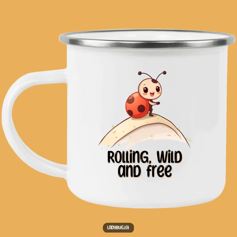 Funny Ladybug Roll Camping Mug: Enjoy the Outdoors with a Rolling Character, Perfect Funny Gift
