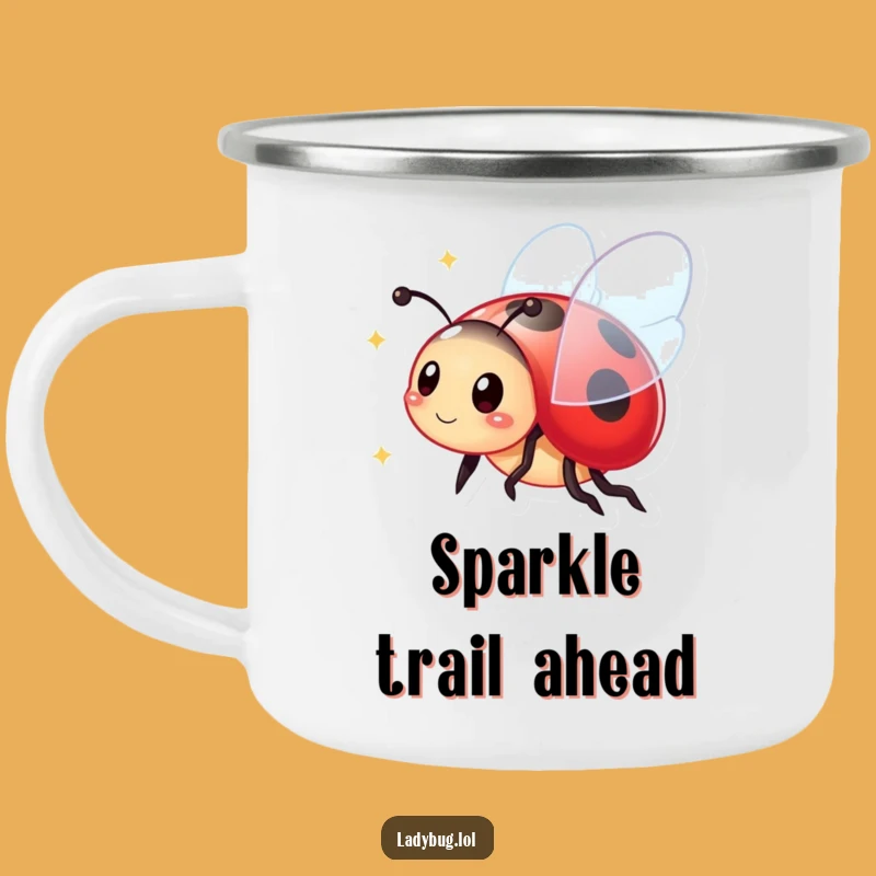 Funny Ladybug Camping Mug: Vibrant Sparkling Wings for Outdoor Adventures!