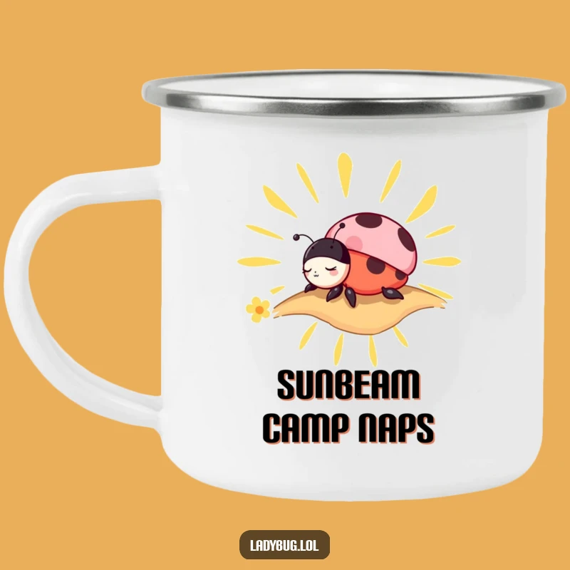 Funny Ladybug Nap Camping Mug: Charming Sunbeam Napper for Relaxing Adventures!