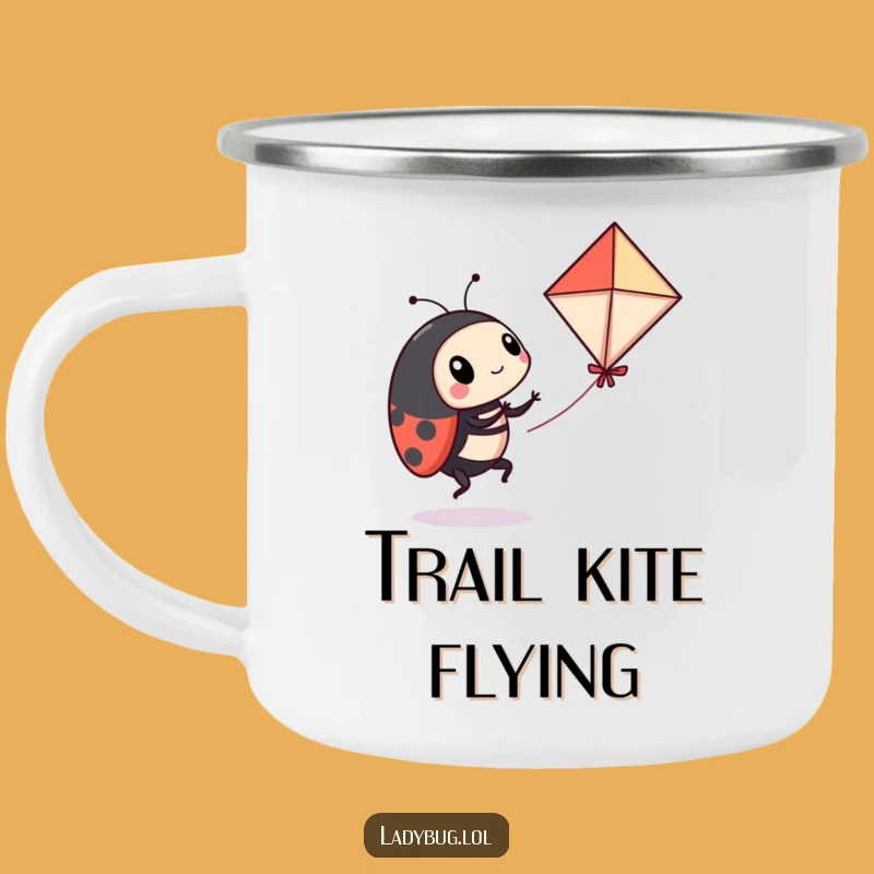Funny Flying Ladybug Kite Camping Mug - Outdoor Adventure Fun