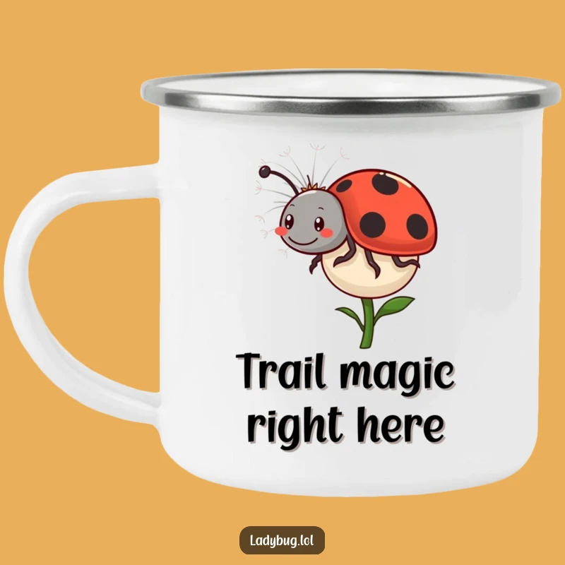 Funny Ladybug Dandelion Camping Mug: Comical Ride, Perfect Gift