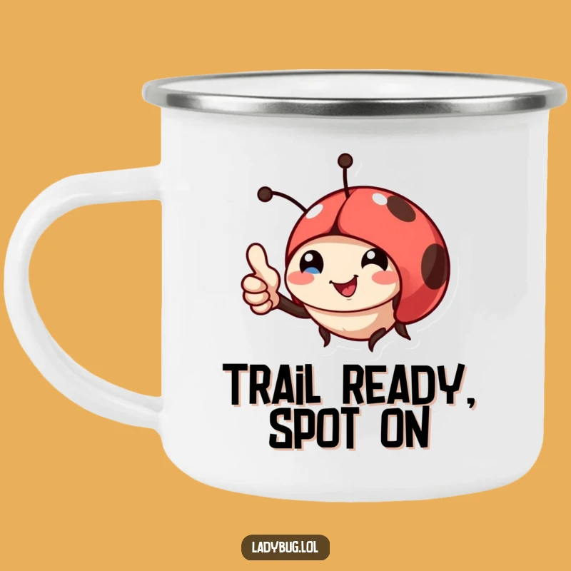 Funny Ladybug Thumbs Up Camping Mug: Adventure-Ready & Hilariously Positive