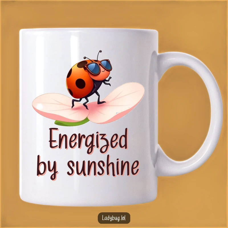 Funny Jogging Ladybug Sunglasses Mug - Cheerful Outdoor Fun Gift