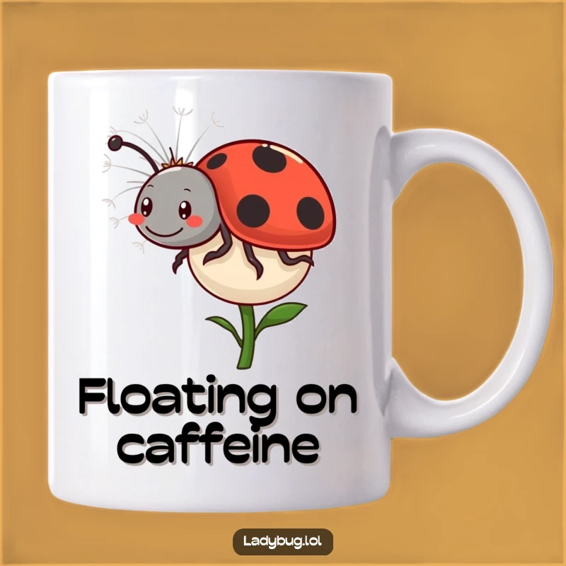 Funny Ladybug Dandelion Mug: Comical Ride, Perfect Gift for Bug Lovers