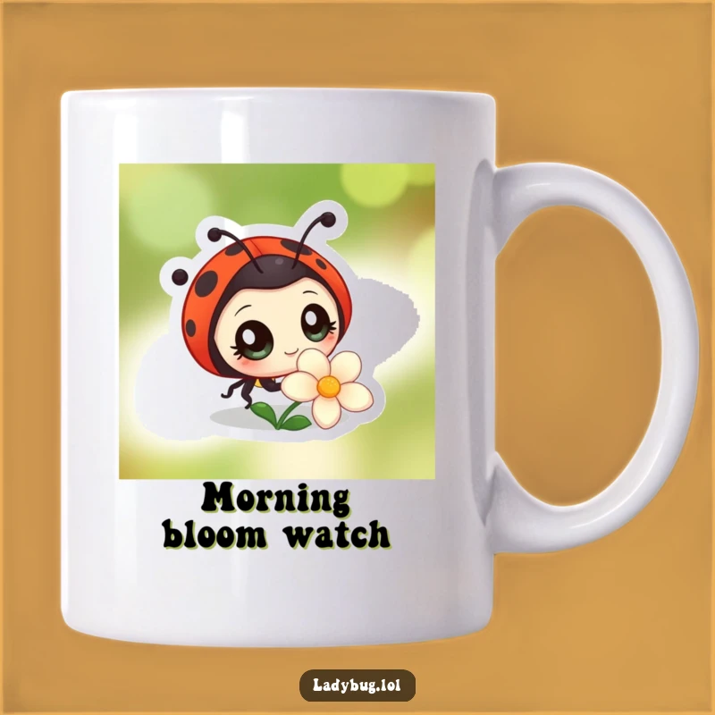 Funny Curious Ladybug Mug: Wide-Eyed Insect Humor Gift for Him or Her