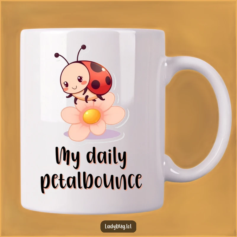 Funny Ladybug Bounce Mug: Playful Petal Fun, Perfect Gift for Bug Lovers