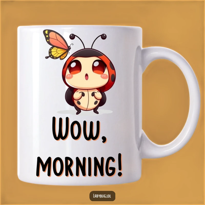 Funny Ladybug Butterfly Mug: Amazed Insect Eyes, Perfect Funny Gift for Nature Lovers