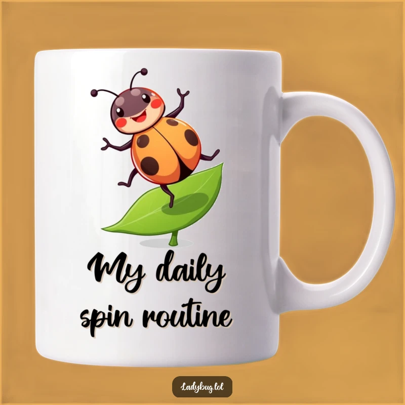 Funny Ladybug Cartwheel Mug: A Joyful Insect's Acrobatics For Your Morning Coffee