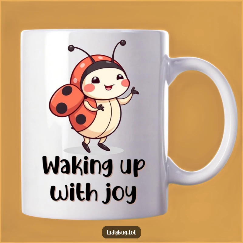 Funny Ladybug Dancing Mug: Cute Character's Happy Dance, Perfect Funny Gift Idea