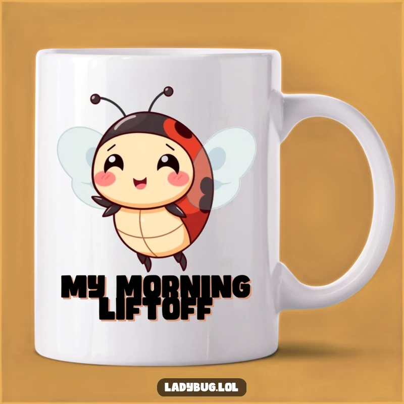 Funny Ladybug Extra Wings Mug: Comical Flight Perfect Gift