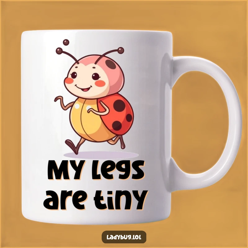 Funny Ladybug Jogger Mug - Cheerful Insect Character Gift for Fitness Lovers