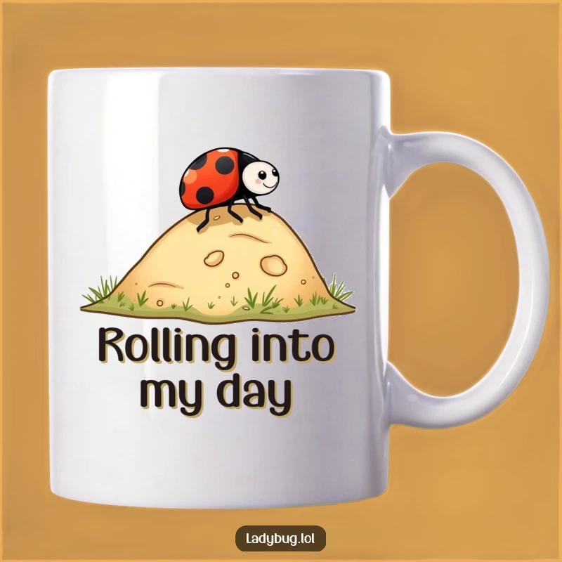Funny Ladybug Rolling Hill Mug - A Playful Gift for Bug Lovers