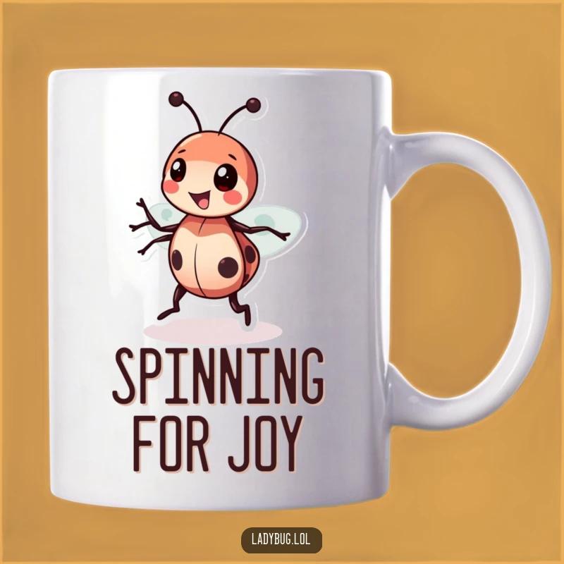 Funny Ladybug Spin Mug: Joyful Insect Gift for Her