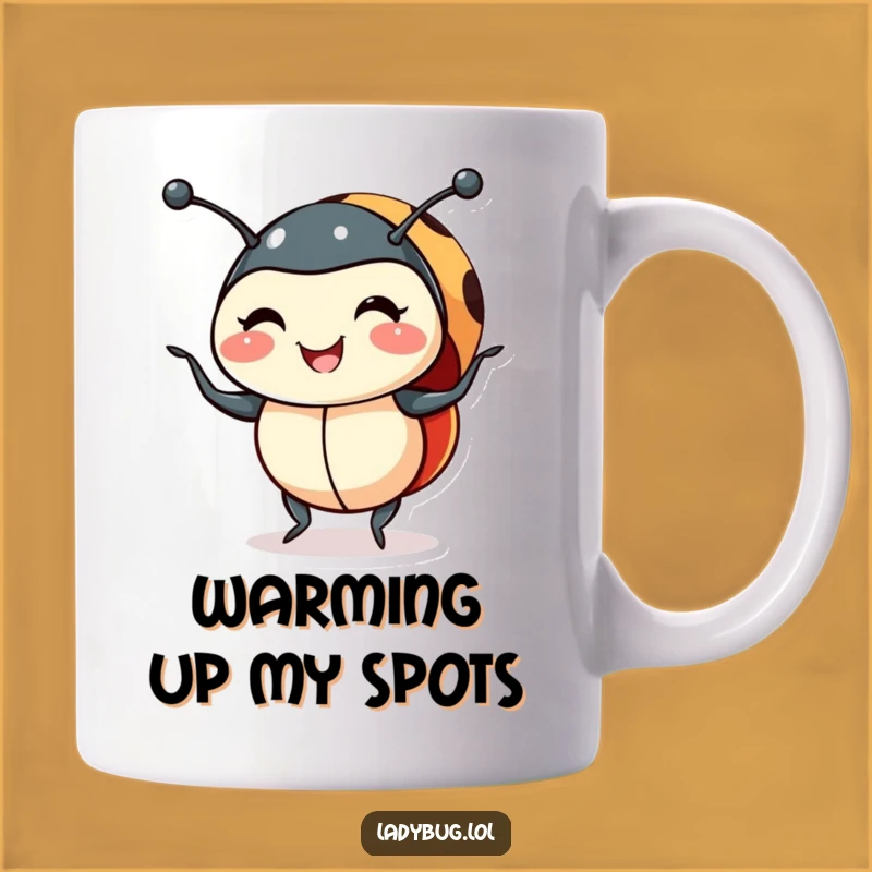 Funny Smiling Ladybug Shimmy Mug - Delightful Gift for Bug Lovers