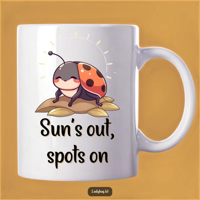 Funny Sunbeam Ladybug Mug: Relaxing & Funny Gift for Peaceful Mornings