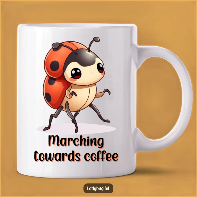 Funny Ladybug Mug: Determined March Gift for Go-Getters, Small But Mighty Humor
