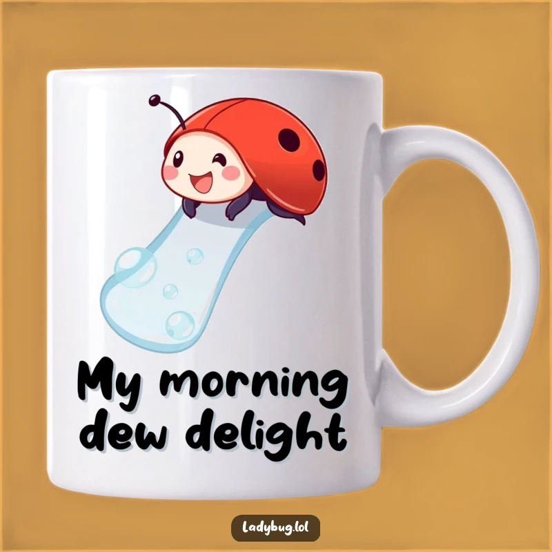 Funny Ladybug Dewdrop Slide Mug: A Delightful Insect's Adventure For Your Brew